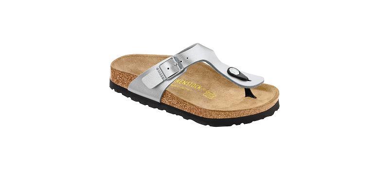 Birkenstock Birko-flor Regular Gizeh Børn Sølv | DK 14NWY